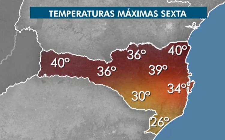Santa Catarina teve uma tarde com 40°C no Oeste