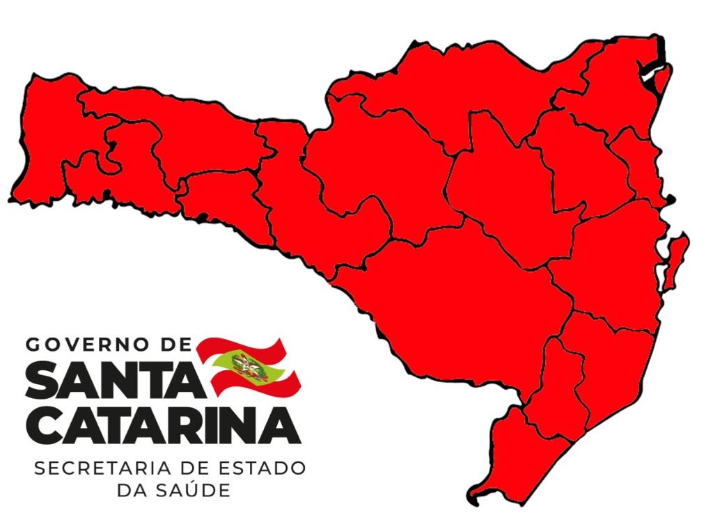 Santa Catarina em vermelho: atualização do mapa de risco da Covid-19 mostra todas as regiões em estado gravíssimo