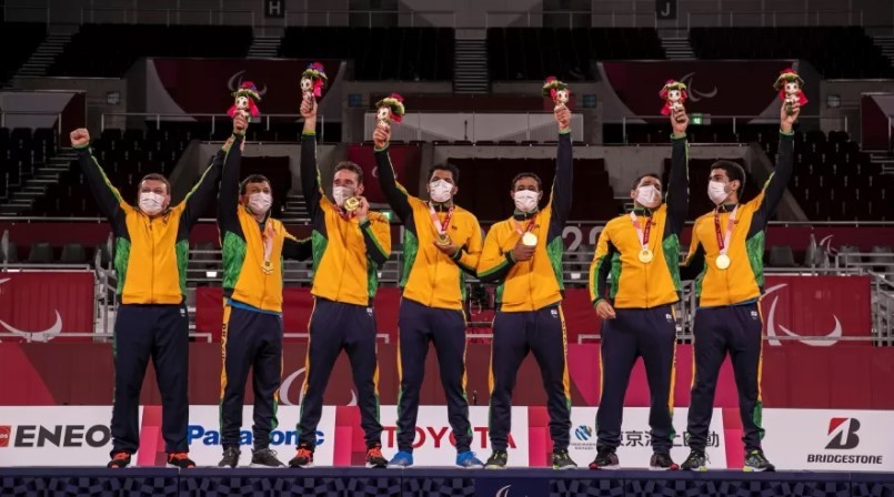 Brasil goleia China e conquista ouro inédito no goalball masculino