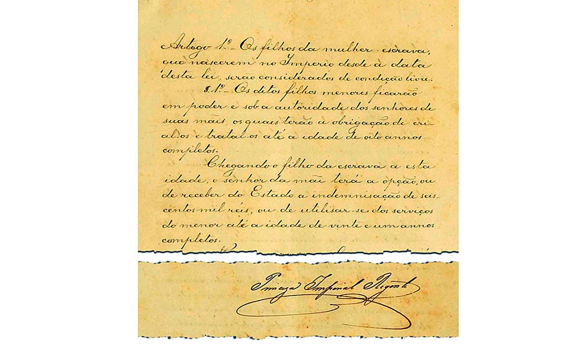 Há 150 anos, Lei do Ventre Livre era assinada