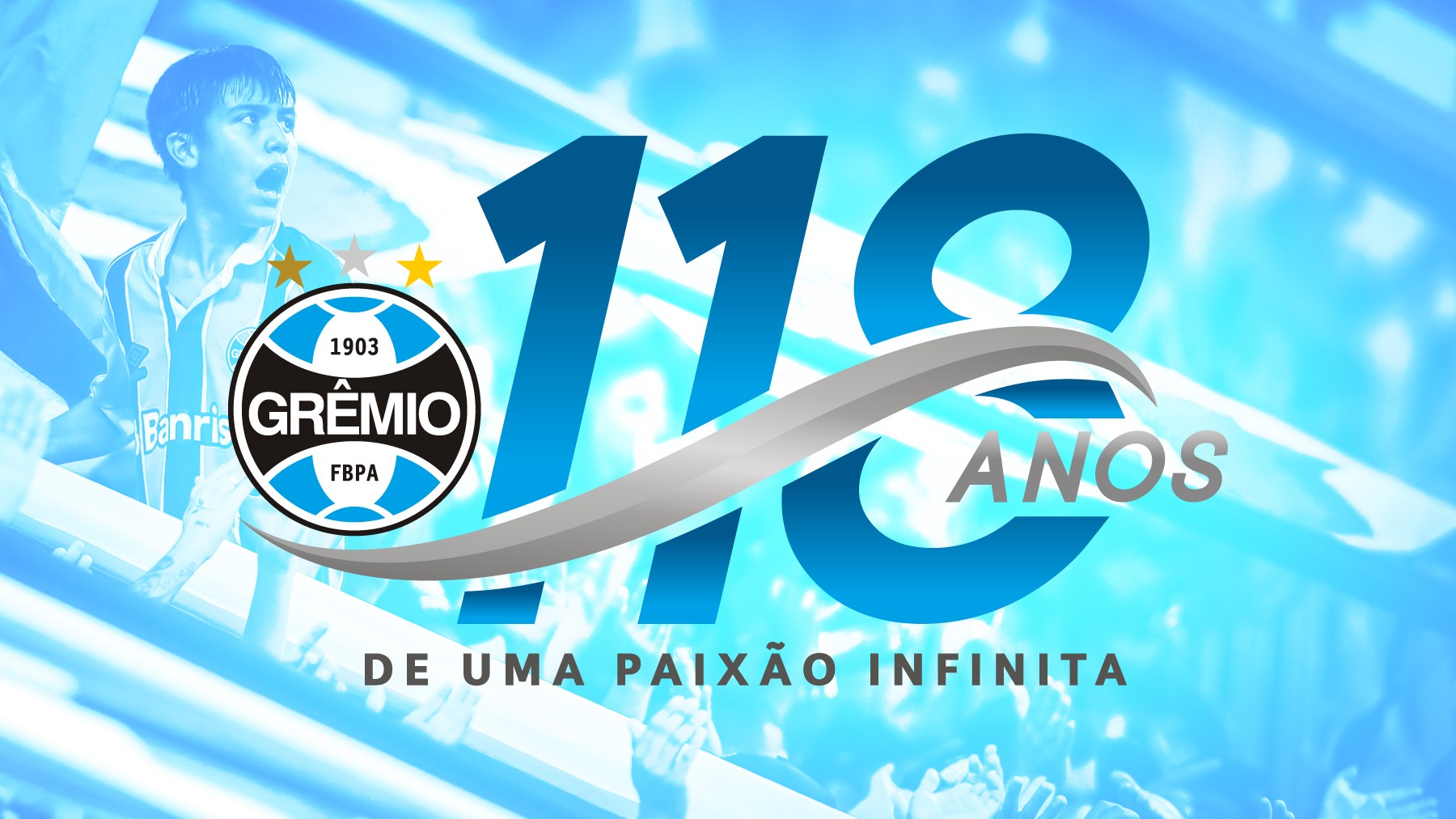 Grêmio comemora aniversário de 118 anos nesta quarta-feira