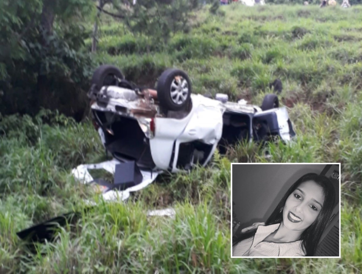 Mulher morre após saída de pista e capotamento na SC 160 em Cunhataí