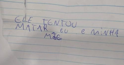 Menina escreve bilhete para denunciar pai em SC