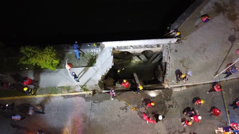 Estrutura comprometida: perícia e mapeamento são realizados após desabamento em Joinville