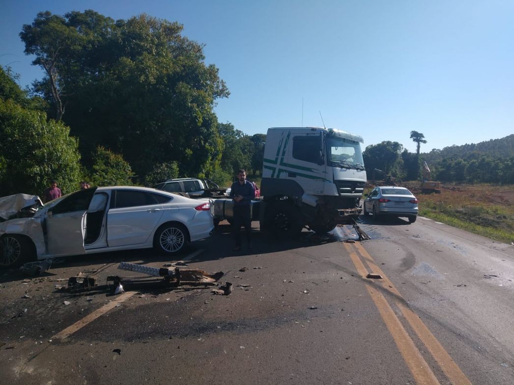 Grave acidente entre vários veículos é registrado na BR-282 em Xaxim