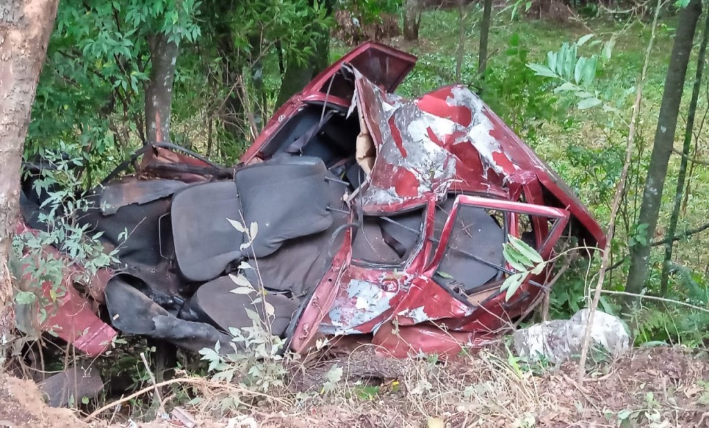 Homem morre após carro capotar na BR-282, em Saudades