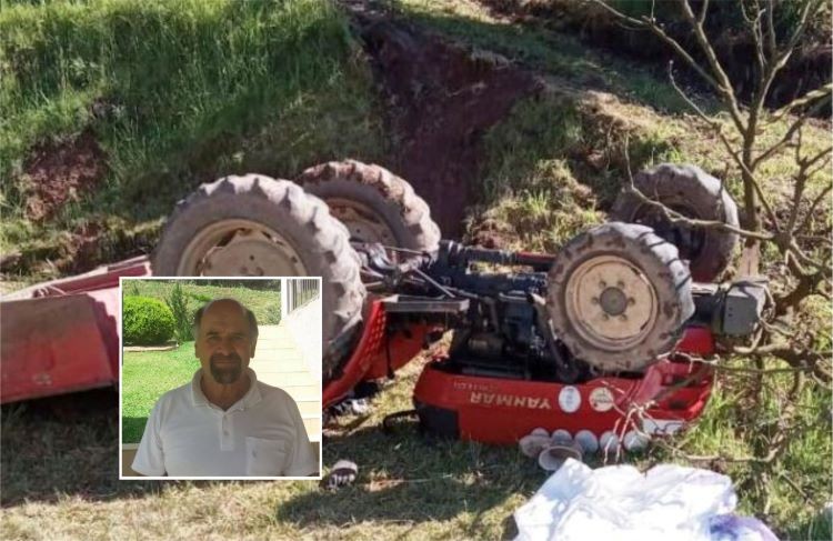 Agricultor morre esmagado pelo próprio trator e causa comoção no RS