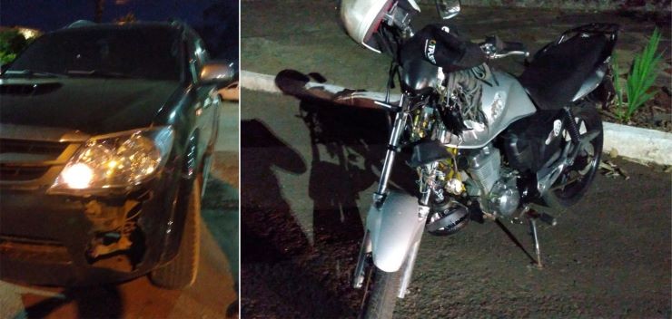 Bombeiros atendem motociclista após colisão no centro de Cunha Porã