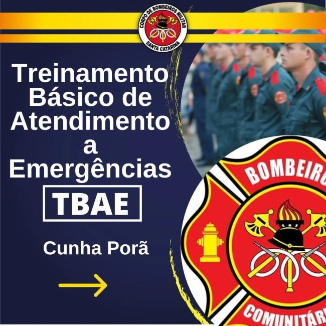 Treinamento Básico de Atendimento a Emergências está com inscrições abertas em Cunha Porã