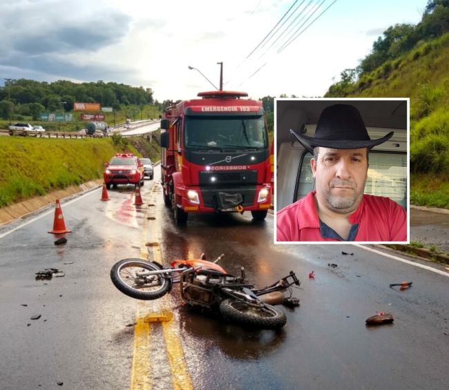 Colisão entre moto e caminhão deixa uma vítima fatal no acesso a BR-282, no Oeste