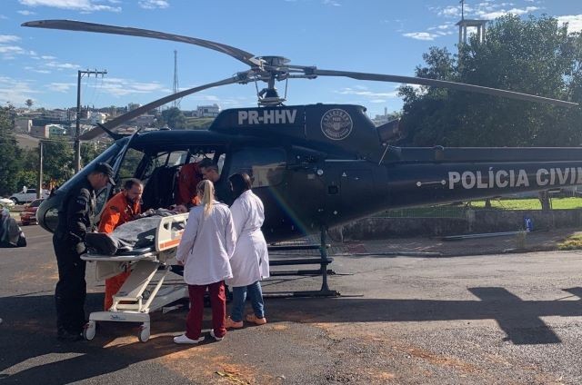 Equipe aeromédica realiza transferência de paciente com suspeita de Infarto do Miocárdio de Cunha Porã para Xanxerê