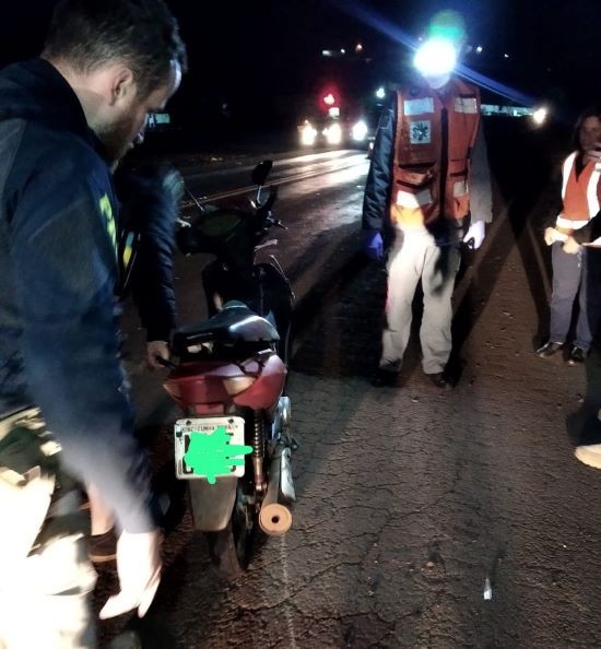 Motociclista sofre fratura após colisão em Cunha Porã, na BR-158