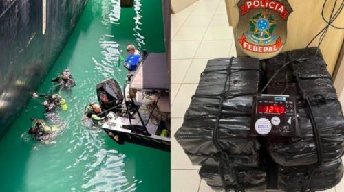 Mergulhadores encontram 124 quilos de cocaína no casco de navio em porto de SC