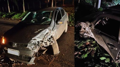 Casal de idosos fica ferido em colisão frontal entre veículos de passeio, no Oeste