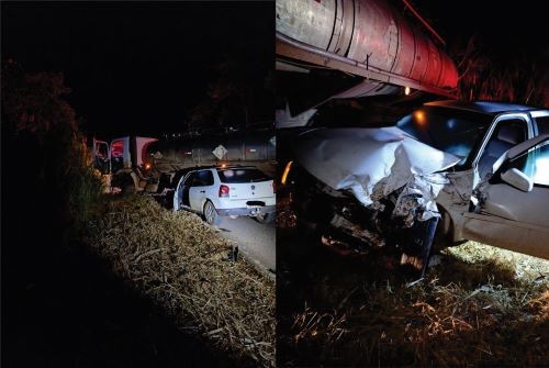 Colisão entre carro e caminhão mobiliza Corpo de Bombeiros no interior de Princesa