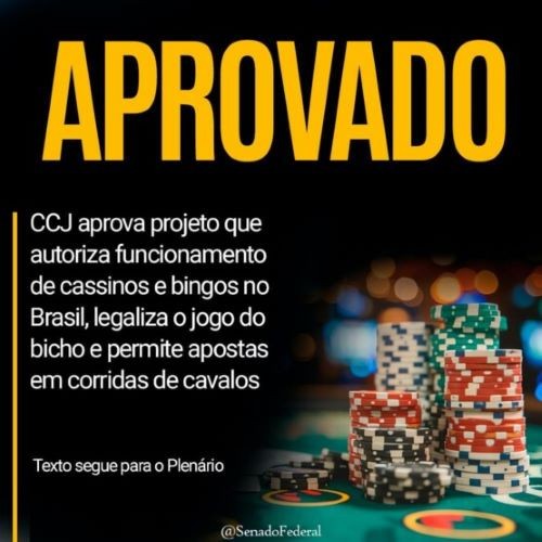 CCJ aprova autorização para cassino, bingo, jogo do bicho e corrida de cavalos