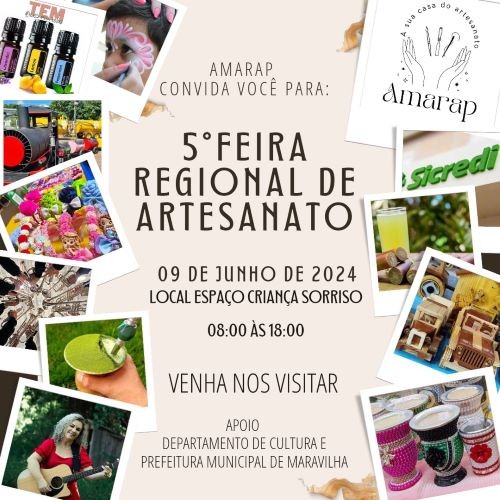 Amarap promoverá a 5º edição da Feira de Artesanato em Maravilha