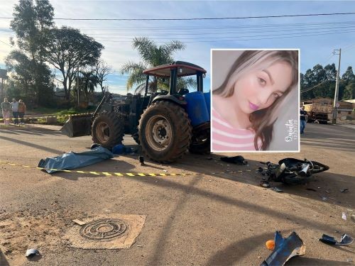 Jovem morre em colisão entre moto e trator no Oeste catarinense