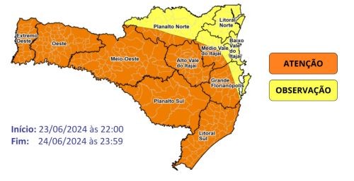 Do veranico ao inverno: frente fria traz chuva e derruba temperaturas nesta segunda em SC