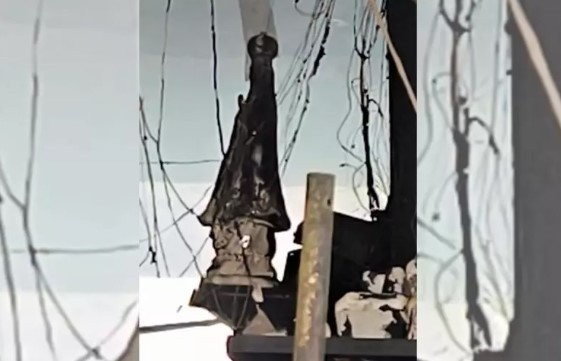 Imagem de Nossa Senhora Aparecida fica intacta após incêndio destruir loja em SMOeste