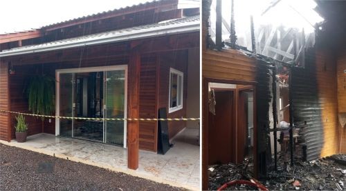 Incêndio destrói parte de residência no interior de Saudades