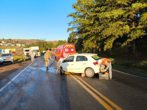 Acidente de transito em BR deixa uma pessoa ferida no Oeste de SC
