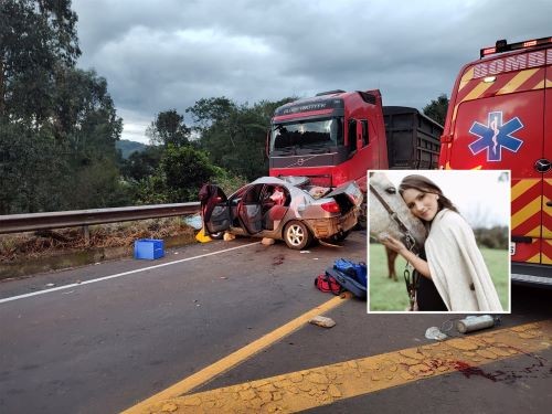 Gestante morre em grave colisão entre carro e caminhão na SC-157, em Quilombo