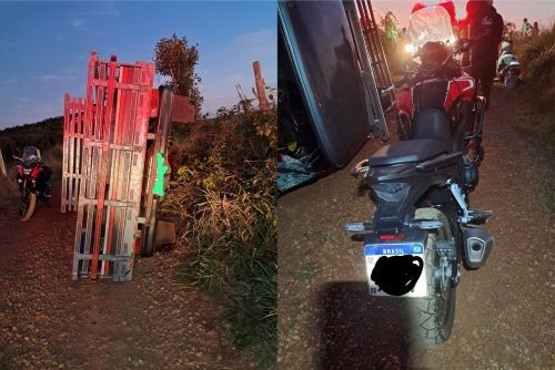 Homem e mulher ficam feridos em colisão com caminhonete no interior de Campo Erê