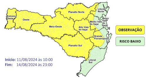 Frio intenso persiste em Santa Catarina; Veja a previsão para os próximos dias