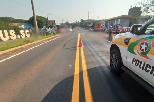 Criança morre atropelada por caminhão na SC-480, em Bom Jesus