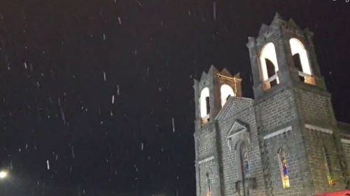 São Joaquim registra a primeira neve de 2024 em Santa Catarina