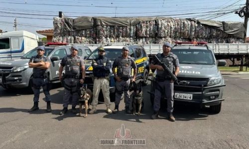 Caminhão que saiu de Barracão é flagrado com mais de 2 toneladas de maconha