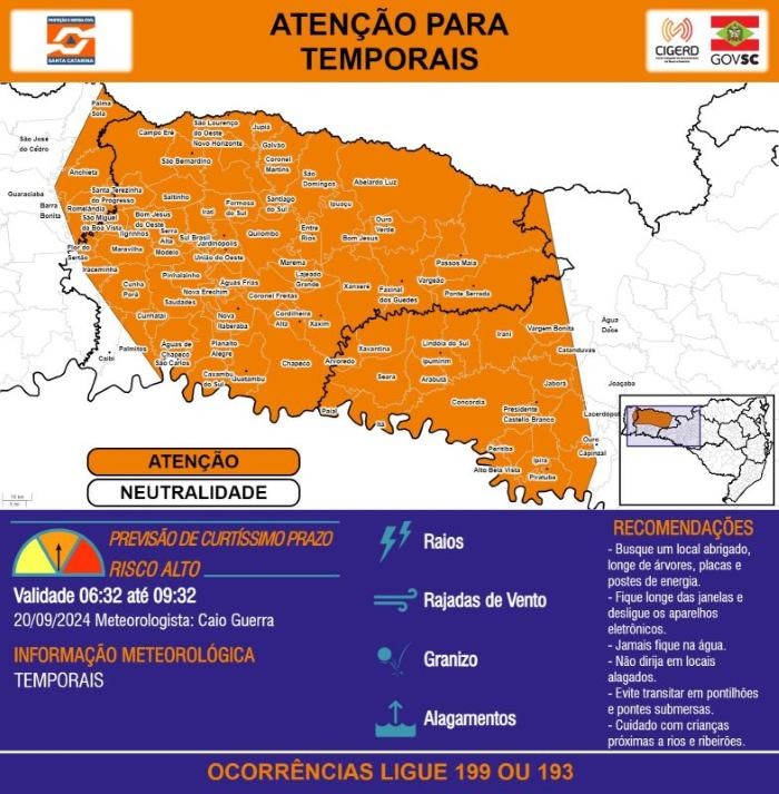 Altos volumes de chuvas são esperados para esta sexta-feira (20); confira a previsão