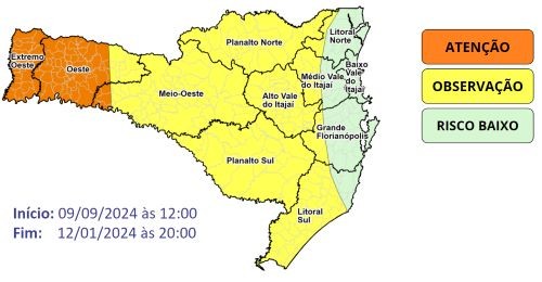 Forte onda de calor e de baixa umidade avança em SC no início da semana