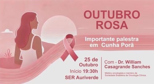 Outubro Rosa em Cunha Porã: Palestra destaca importância da prevenção ao câncer