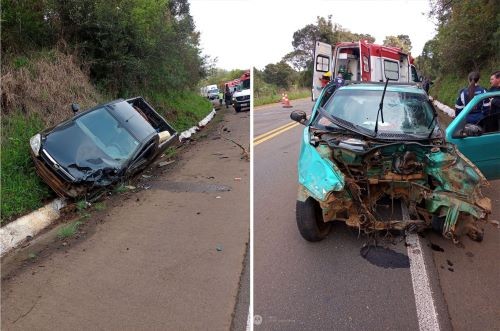 Colisão entre carros deixa quatro pessoas feridas; Criança de seis anos é uma das vítimas