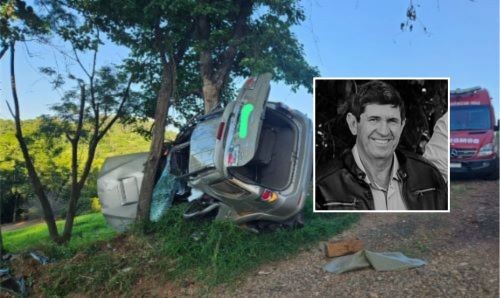 Idoso morre após sair da pista e colidir violentamente contra árvore no Oeste de SC