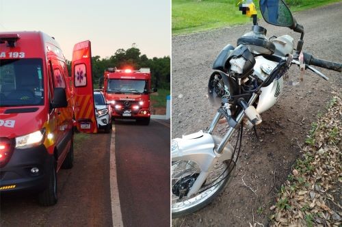 Motociclista sofre queda na SC-492 em Maravilha e é encaminhado ao hospital