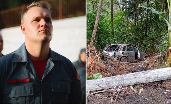 Bombeiro Voluntário de Cunha Porã salva vida de idoso em grave acidente na BR-470 durante viagem de retorno ao litoral