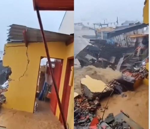 Quartel dos bombeiros desaba em Governador Celso Ramos, e cidade decreta emergência pelas chuvas