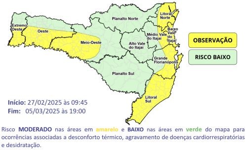Onda de calor intenso persiste em SC e temperaturas podem chegar a 40°C
