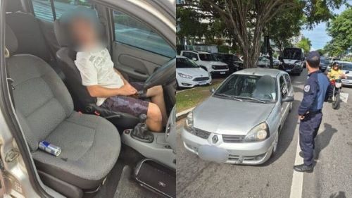 Motorista é flagrado dormindo e com copo na mão em cruzamento movimentado de Florianópolis
