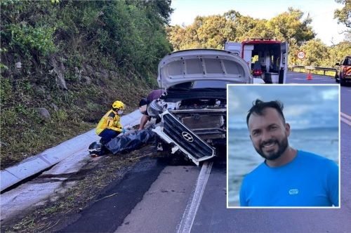 Motociclista morre em colisão frontal na BR-282, em Ponte Serrada