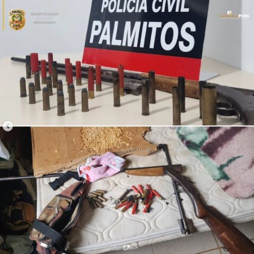Homem é preso em flagrante após arma e munições serem encontradas em sua residência em Caibi