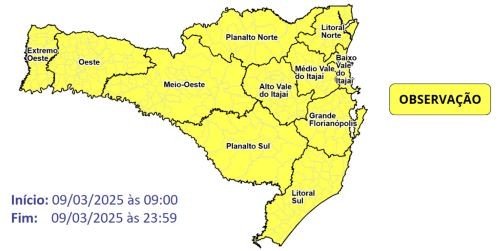 Sábado de calor intenso e previsão de temporais no domingo em Santa Catarina