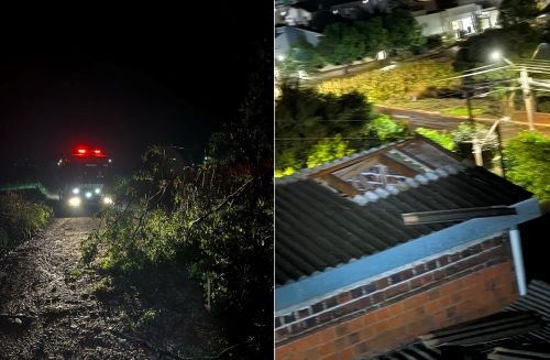 Temporal causa transtornos em Cunha Porã e mobiliza Corpo de Bombeiros