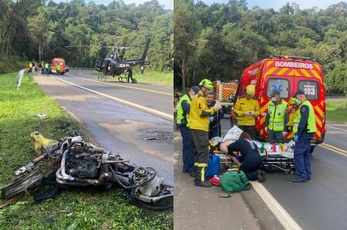 Homem fica gravemente ferido após queda de moto na BR-282, próximo ao Espelho das Águas