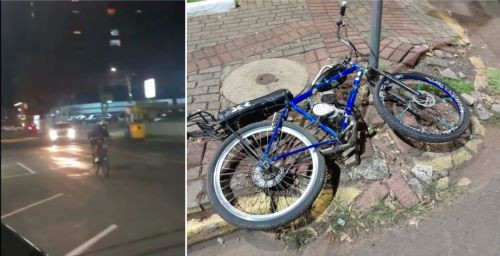 Adolescente de 15 anos infringe leis de trânsito com bicicleta motorizada e foge da polícia em Maravilha