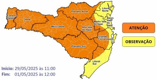 Frio intenso se espalha por Santa Catarina e temperaturas negativas devem continuar até domingo