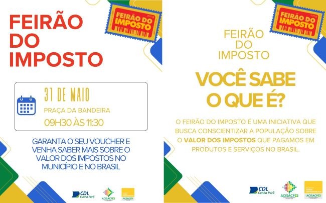 Alerta sobre carga tributária: Feirão do Imposto acontece neste sábado em Cunha Porã